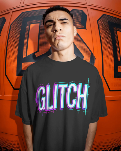 GLITCH Neon Graphic Unisex Streetwear T-Shirt - Bycads