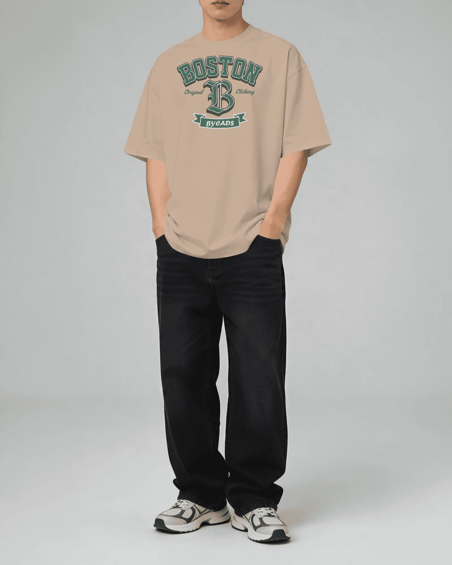 BYCADS Boston Graphic Oversized T-Shirt – Streetwear Cotton Blend t shirt