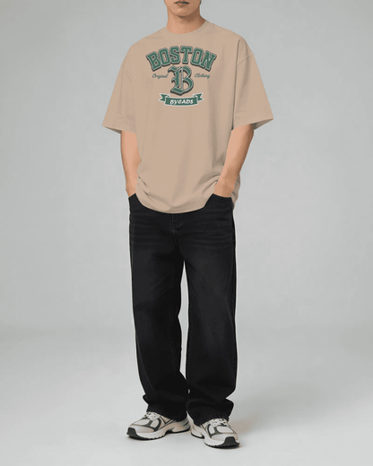 BYCADS Boston Graphic Oversized T-Shirt – Streetwear Cotton Blend t shirt