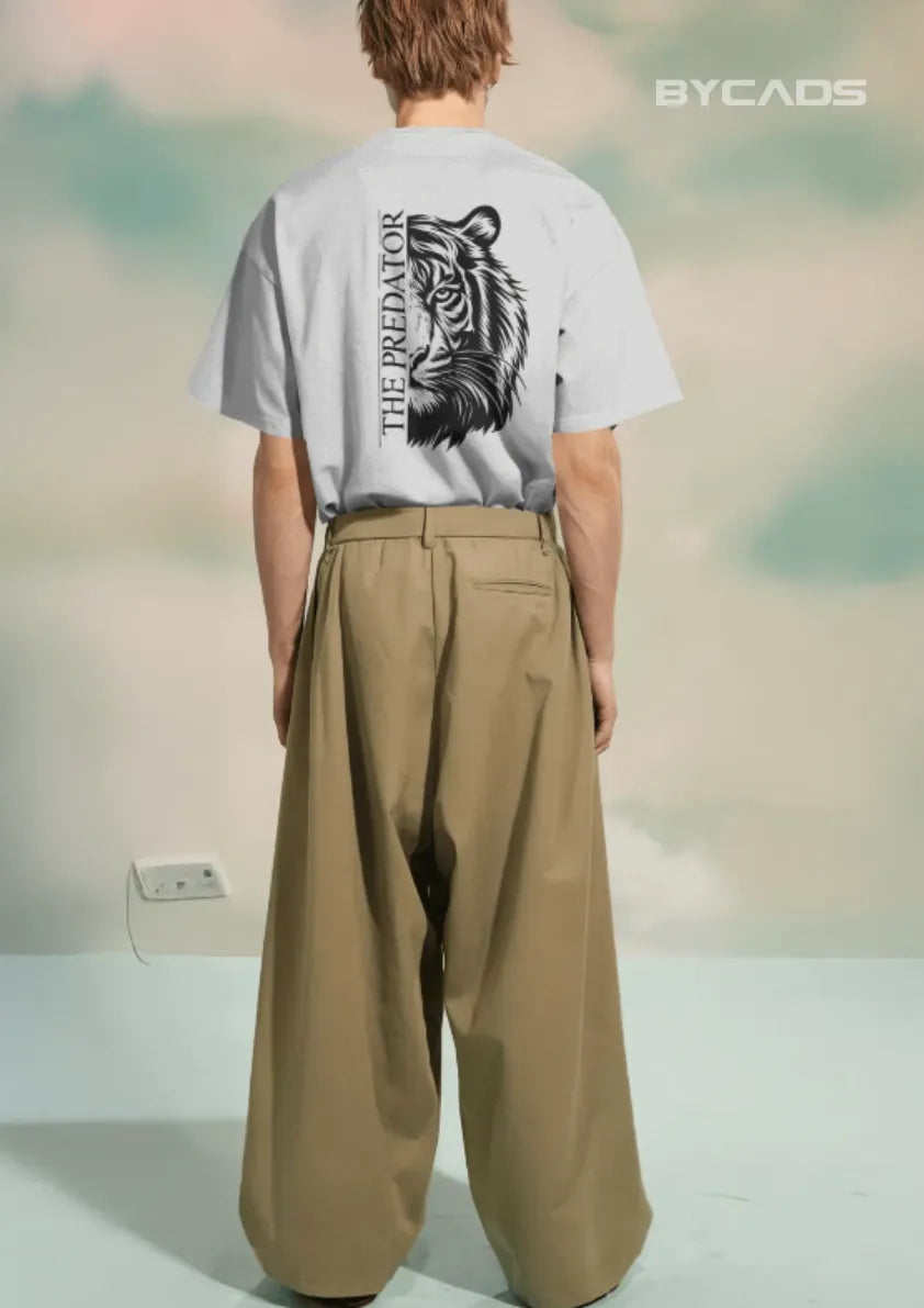 Predator Tiger Oversized T-Shirt for Men – Streetwear by Bycads