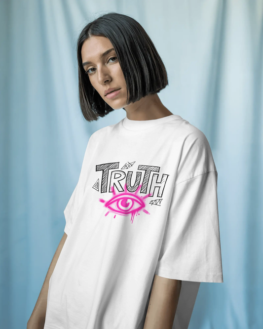 TRUTH Eye Graphic Oversized Unisex T-Shirt cotton blend - BYCADS