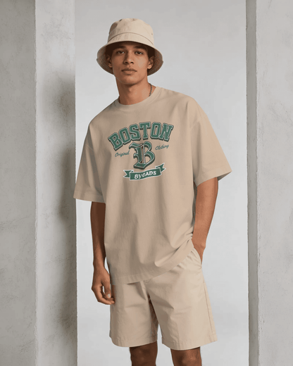 BYCADS Boston Graphic Oversized T-Shirt – Streetwear Cotton Blend t shirt