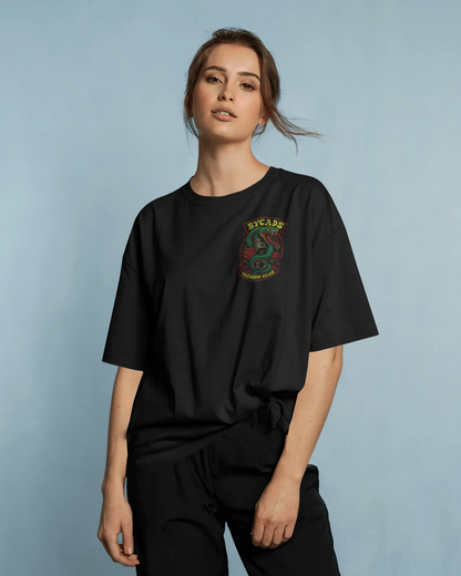 BYCADS Snake & Piston Graphic Printed Unisex Oversized T-Shirt | Drop Shoulder Relaxed Fit Streetwear t-shirt