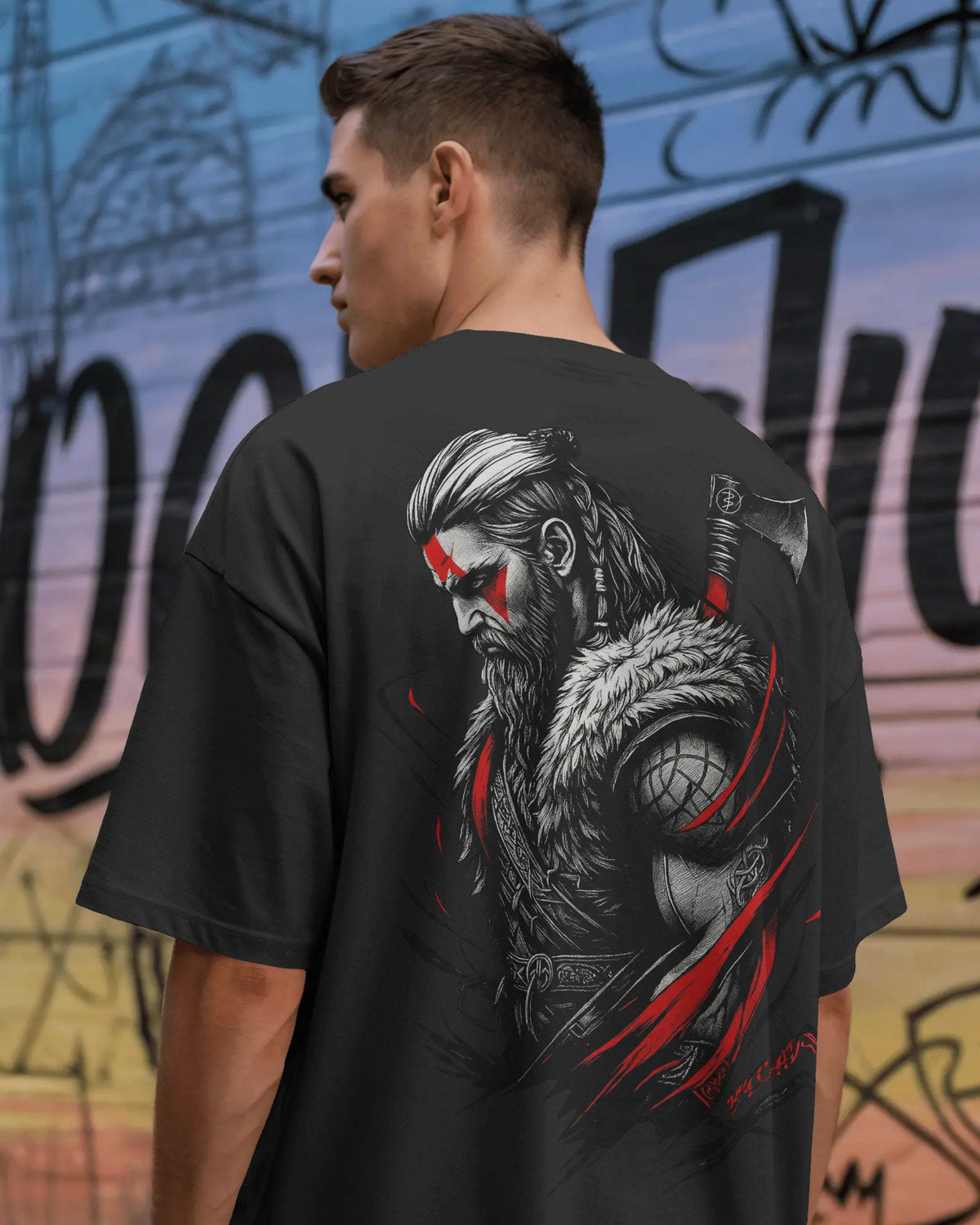 “The Viking’s Wrath” Oversized Warrior T-shirt By Bycads