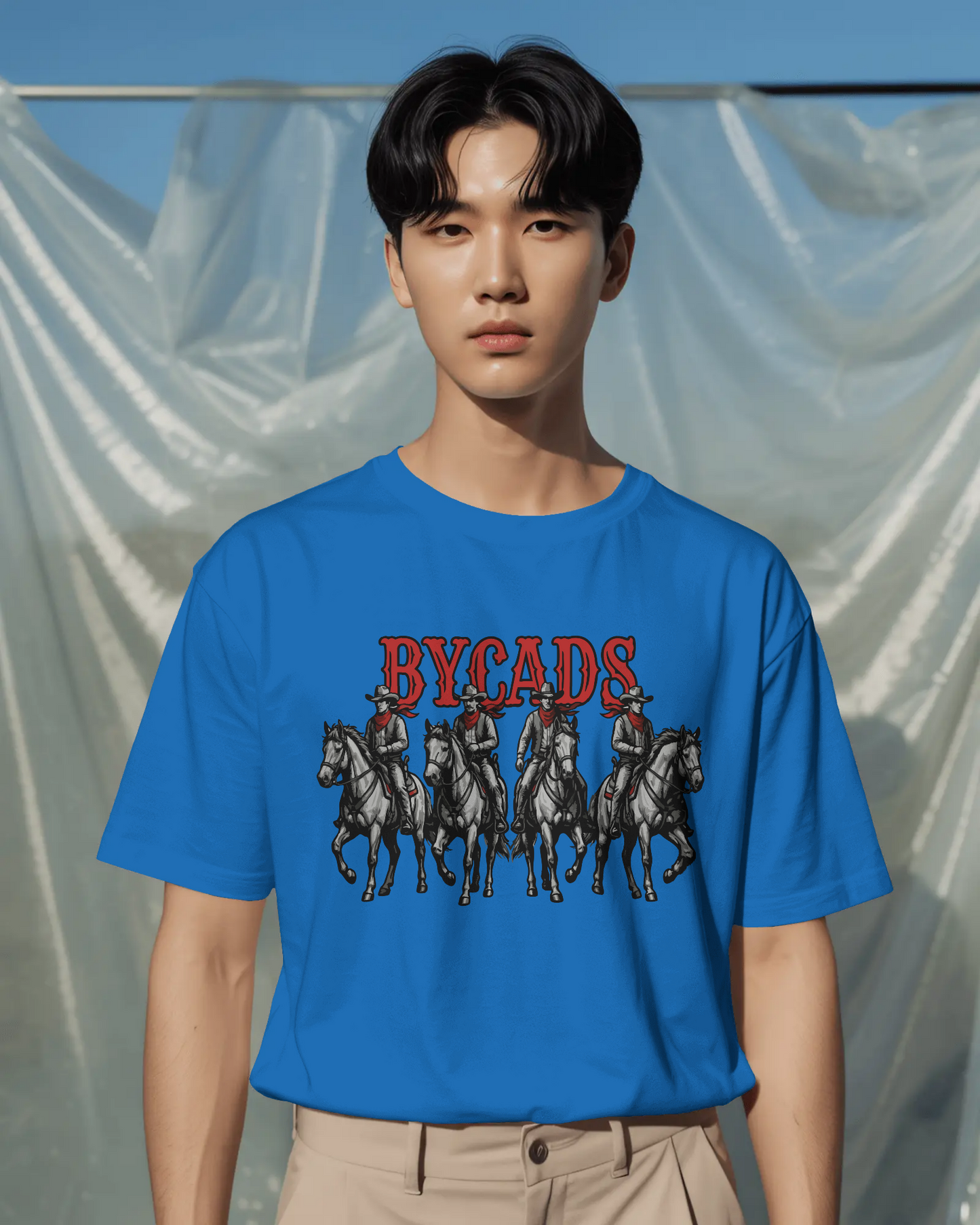 BYCADS "Outlaw Posse" Oversized Cowboy Graphic T-Shirt