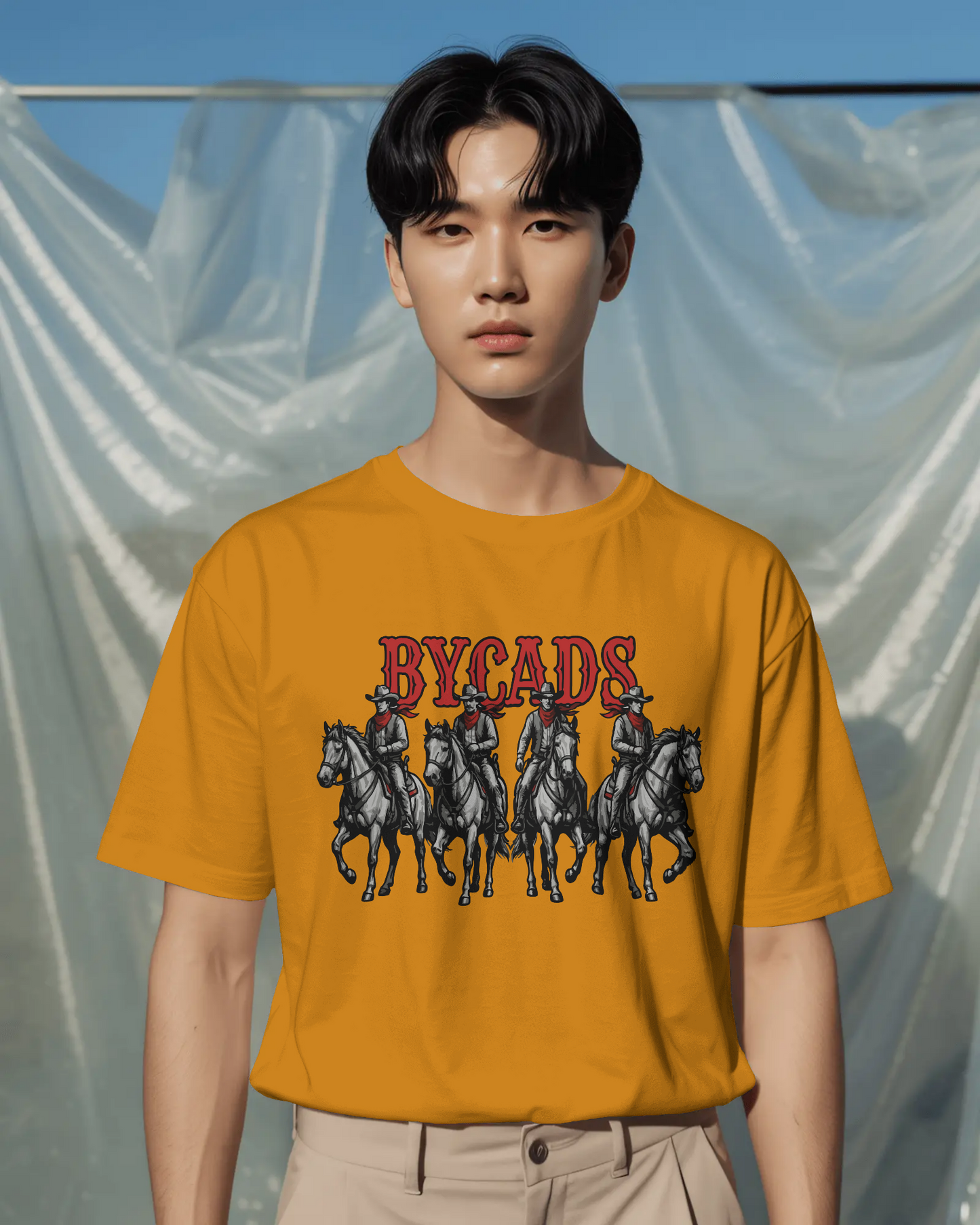 BYCADS "Outlaw Posse" Oversized Cowboy Graphic T-Shirt