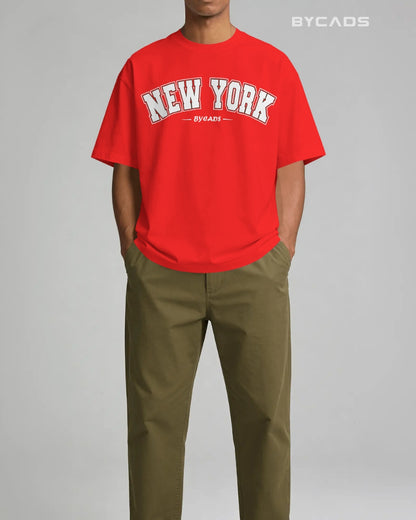BYCADS New York Oversized T-Shirt for Unisex | Cotton Blend Drop Shoulder Relaxed Fit  | Casual Streetwear Unisex Oversized T-Shirt