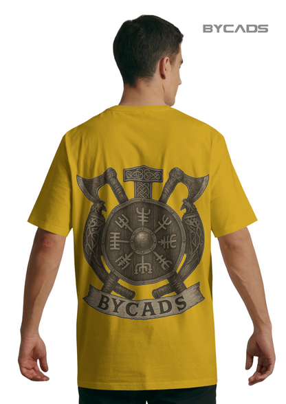 Viking Rune Shield Oversized T-Shirt – Nordic Warrior Series by Bycads