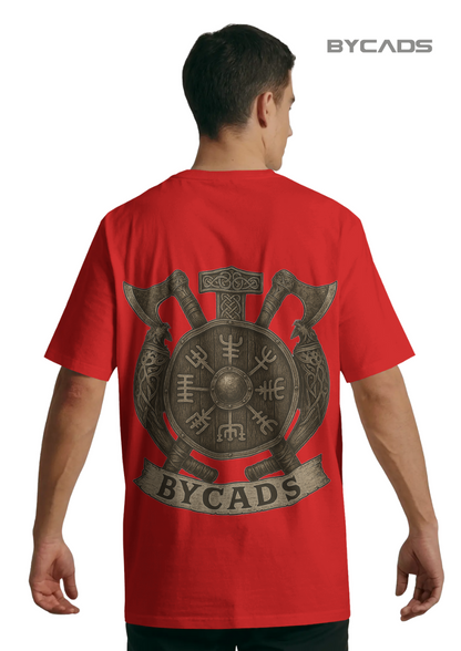 Viking Rune Shield Oversized T-Shirt – Nordic Warrior Series by Bycads