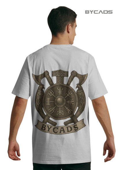 Viking Rune Shield Oversized T-Shirt – Nordic Warrior Series by Bycads