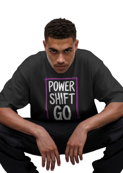 POWER SHIFT GO Graphic Oversized T-Shirt cotton blend - BYCADS